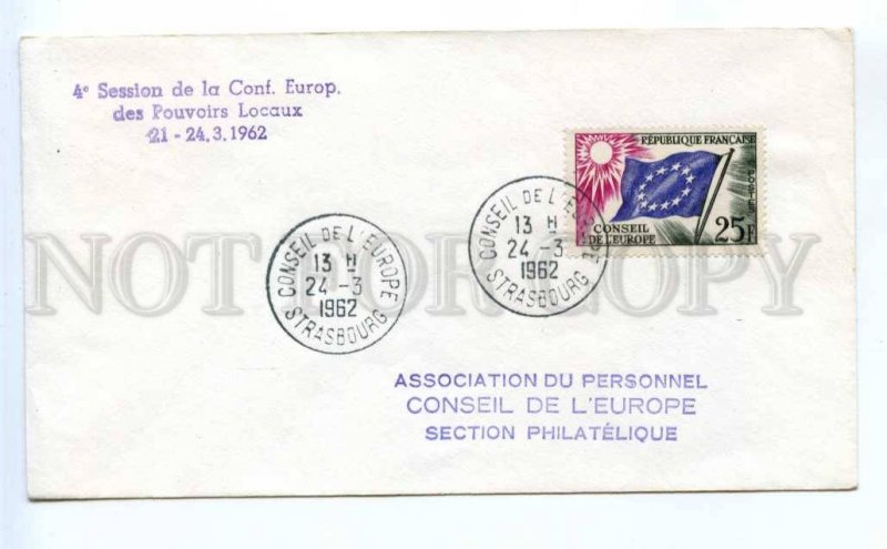 418399 FRANCE Council of Europe 1962 year Strasbourg European Parliament COVER