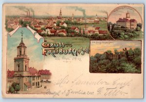 Germany Postcard Greetings from Freiburg I Schl. Multiview 1901 Antique