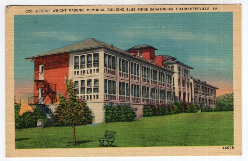 Charlottesville, VA, George Wright Masonic Memorial Bldg, Blue Ridge Sanatorium