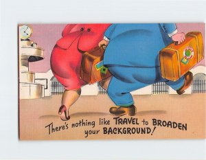 Postcard Love/Romance Greeting Card with Quote and Lovers Luggage Art Print