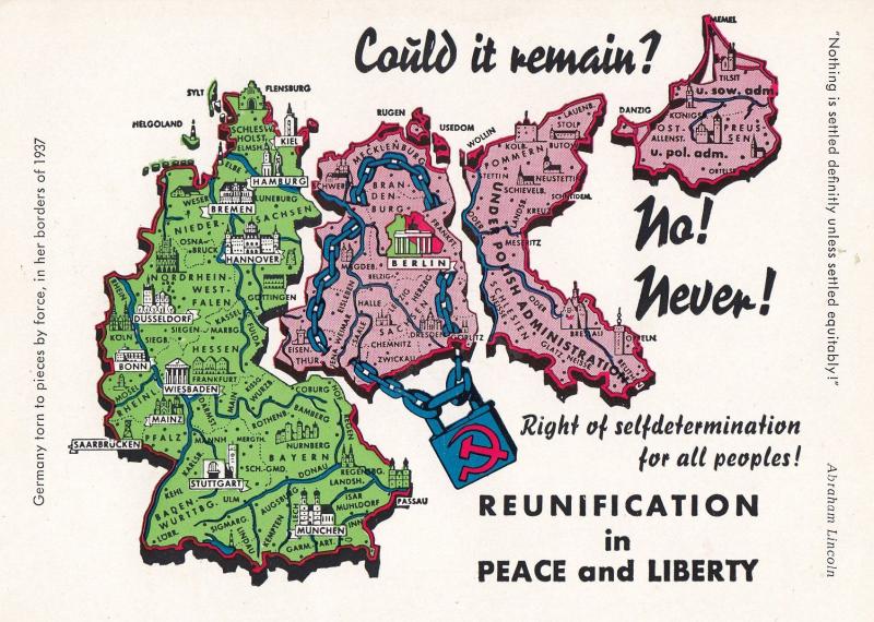 Reunification Korea China Vietnam For Germany Map Postcard