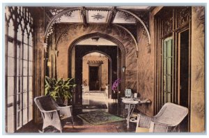 St. Francisville Louisiana LA Postcard Sun Parlors Afton Villa Handcolored