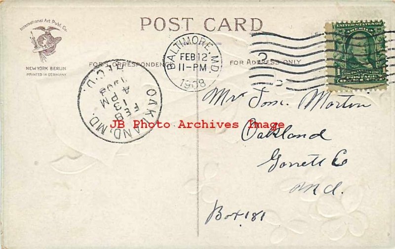 St Patrick's Day, IAP 1907 No IAP02-1, Ellen Clapsaddle, White Pipe, Shamrocks