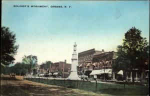 Greene NY Soldier's Monument c1910 Postcard