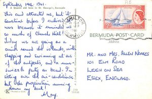 Quaint Old Lane St. George's  Bermuda Postcard