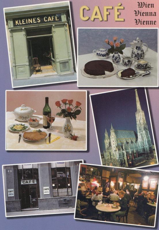 Kleines Street Cafe Wien Austria Postcard