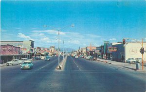 Mesa, Arizona Main Street 1950s Postcard, Vita-Gro Feeds,  Mobil, Businesses