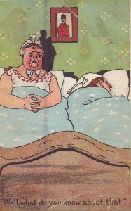 Victorian Trade Card - Pond's Bitters Man and Woman in Bed