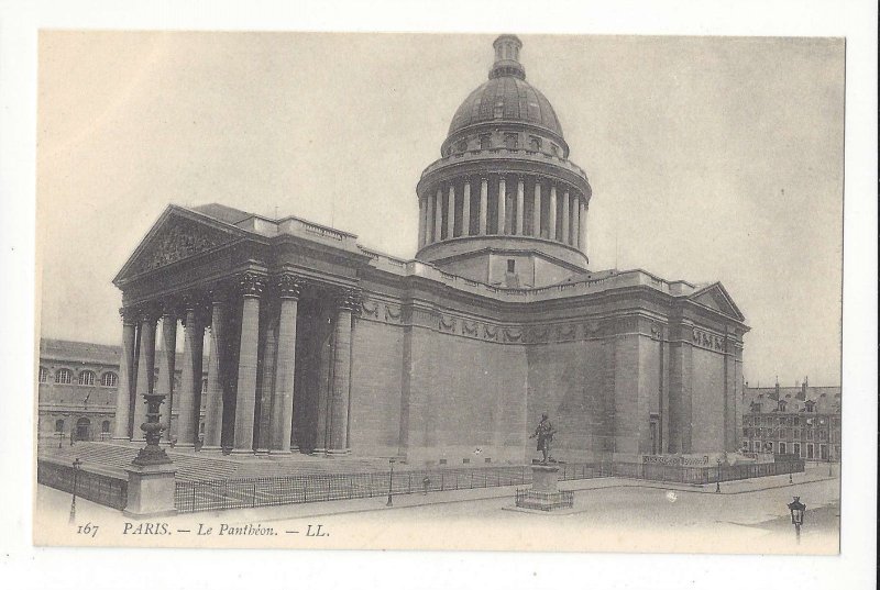 Paris France Le Pantheon Mausoleum Vtg Lucien Levy Collotype ca 1910 Postcard