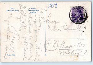 Prague Czech Republic Postcard Old Town Square c1920's Antique Posted