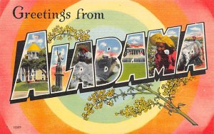 Greetings from Alabama Large Letter Unused 