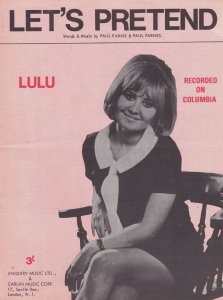 Lets Pretend Lulu 1960s Sheet Music