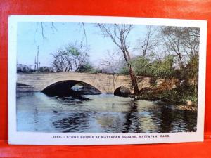 Postcard MA Mattapan Stone Bridge at Mattapan Square