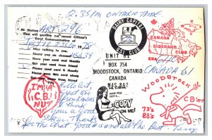 Postcard QSL CB Ham Radio Amateur Card From Woodstock Ontario Canada XM 4421830