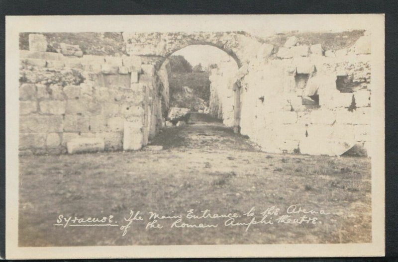 Italy Postcard - Syracuse - Main Entrance To The Roman Amphitheatre RS15999