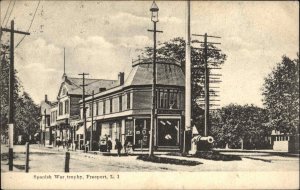 Freeport Long Island NY Spanish War Trophy & Street Scene c1910 Postcard