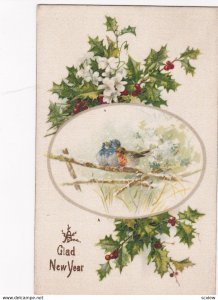 SILK : WINSCH-pub KLEIN-Artist, PU-1909; NEW YEAR, Blue Birds