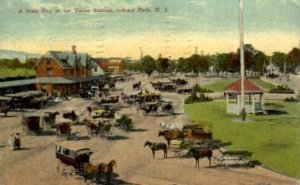 Union Station, Asbury Park, New Jersey, NJ, USA Railroad Train Depot 1916 cre...