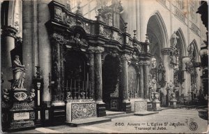 Belgium Antwerp Anvers L'Église St Jacques Vintage Postcard 03.20