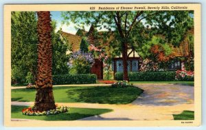 BEVERLY HILLS, California CA ~ Movie Star ELEANOR POWELL'S Residence Postcard