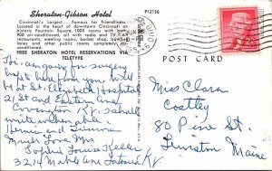 Postcard HOTEL SCENE Cincinnati Ohio OH AN6360