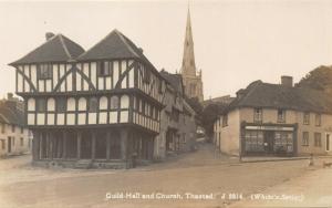 THAXTED ESSEX ENGLAND-GUILDHALL-CHURCH STREET-TANNER'S STOREFRONT-PHOTO POSTCARD