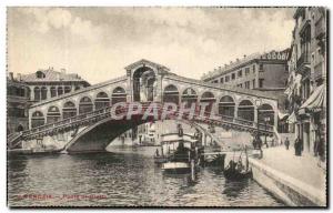 Old Postcard Venezia Ponte Di Pialto