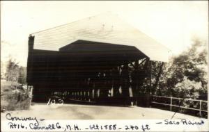 Conway Carroll County NH Covered Bridge Real Photo Postcard