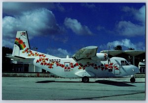 Airplane Postcard Guam Marianas Air Airlines IPTN 212 Aviocar N5022 at Guam BX8