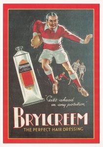 Brylcreem Rugby Poster Advertising Postcard