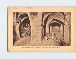 Postcard St. Marys Church the Crypt & Ducking Stool Warwick England