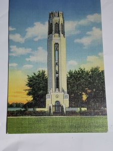 Vintage Postcard Nancy Brown Peace Carillon Belle Isle Michigan Detroit Linen