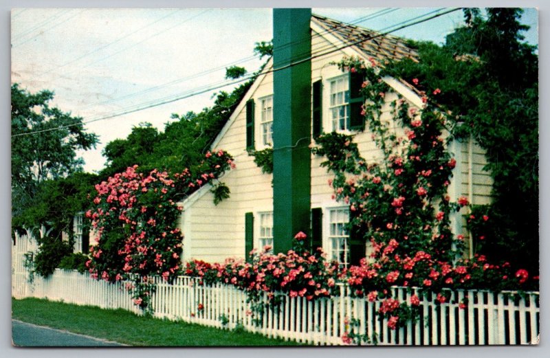 Siasconset Massachusetts Green Chimneys Scenic Landmark Chrome Cancel Postcard