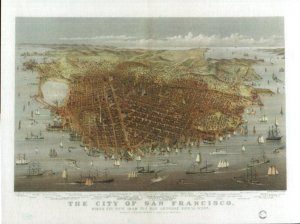 Framable Gallery Quality, Early Map of San Francisco, CA  Postcard