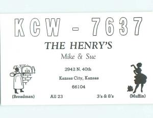 Comic - Qsl Ham Radio Card Kansas City Kansas KS t1562