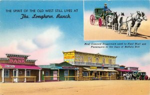 Moriarty New Mexico 1966 Postcard Longhorn Ranch Museum Ghost Town ROUTE 66