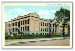 c1920s Madison School, Wheeling, West Virginia WV Unposted Postcard 