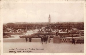 uk41244 italian gardens and cocker memorial stanley park blackpool real photo uk