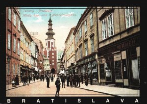 Postcard Pazsony Pressburg Mihaly Utca Michaeleriorgasse Bratislava Slovakia