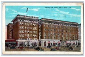 1928 The Oliver Hotel Building Cars South Bend Indiana IN Vintage Postcard 