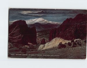 Postcard Gateway, Garden Of Gods, Showing Pikes Peak, Colorado Springs, Colorado