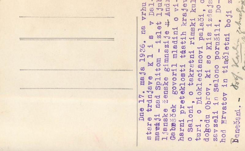 Tourists in Split Croatia 1936 snapshot photo postcard