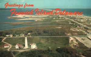 Greetings From Fenwick Island Delaware Aerial View Lower Delaware Coast Postcard