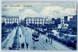 Bari Puglia Italy Postcard Bari-Piazza Umberto I Via Sparano c1910 Unposted