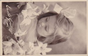 Easter Young Girl With Easter Lilies 1910 Tucks