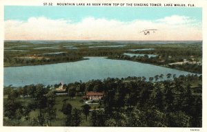 Vintage Postcard 1936 Mountain Lake From Top Of Singing Tower Lake Wales Florida