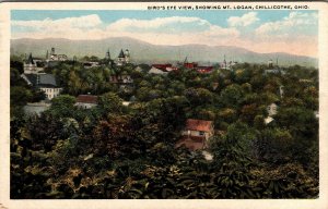 Bird's Eye View Showing Mt. Logan Chillicothe Ohio Vintage Postcard  