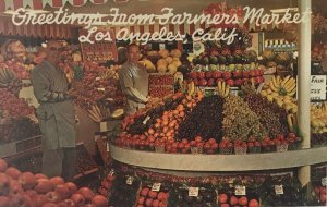 Lot 3 Farmers Market at Los Angeles, California Vintage Postcard