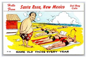 Comic Greeting Del Rey Cafe Santa Rosa Las Vegas NM UNP Chrome Postcard Y16