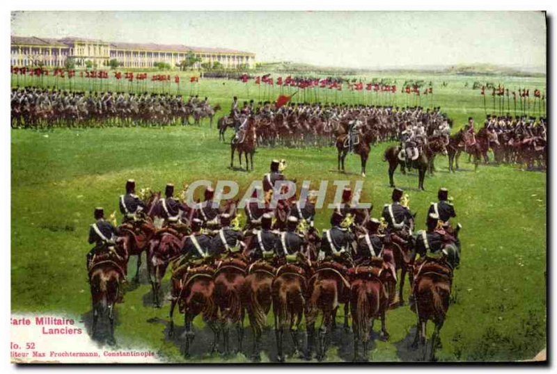 Old Postcard Army Military Map Lancers